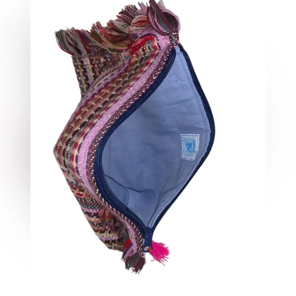 Karma Living Wonderlust Fringe Multicolor Woven Pouch